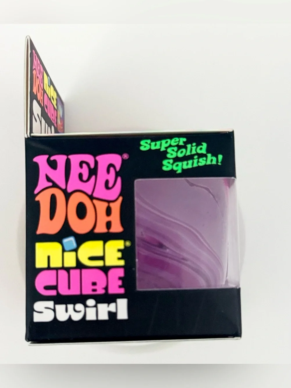 NWT Schylling NeeDoh Nice Cube Swirl Purple Pink White Squishy Toy